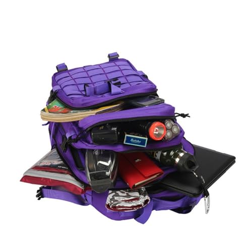 45L Military Tactical Backpack for Men & Women Bug Out Bag Assault pack Molle Daypack Hiking Trekking Rucksack(45L purple) - color: 45l Purple