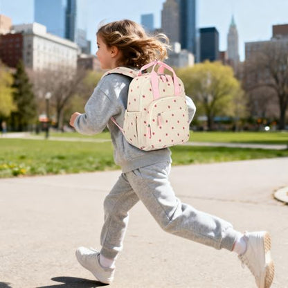 Bluboon Toddler Backpack for Girls Boys 2-4 Cute 12" Preschool Kindergarten Backpacks Kids Daycare Bags School Travel (Strawberry-Beige L, Age 4-8 (15" H Fit A4 Folder)) - color: Strawberry-beige L, size: Age 4-8 (15" H Fit A4 Folder)