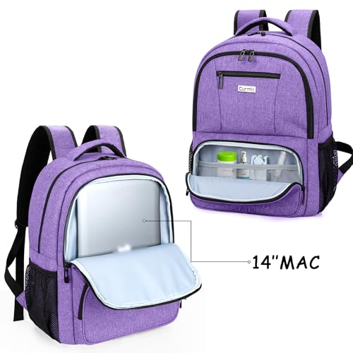 CURMIO CPAP Travel Backpack Compatible with ResMed AirSense 9, AirSense 10, AirSense 11, Philips System One, CPAP Carry On Bag for CPAP Machine and Supplies (Purple, Patent Design) - color: Purple