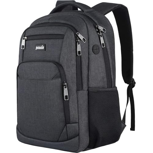 Paude Backpack for Men and Women,School Backpack for Teens,15.6 inch Laptop Backpack with USB Charging port for Business College Travel - color: Black, size: 15.6 inch