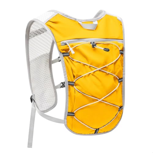 Hydration Backpack Lightweight Running Vest for Women Men with 500ml Soft Flask Hiking Daypack - color: Yellow Vest Only