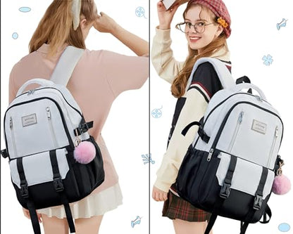 Caoroky knight Travel Laptop Backpack for Women Girls Elementary High School Bag College Backpacks Waterproof Daypack Large Bookbags Purse for Teens Students Computer Bags 15.6 Inch-Blacknew - color: Black-1