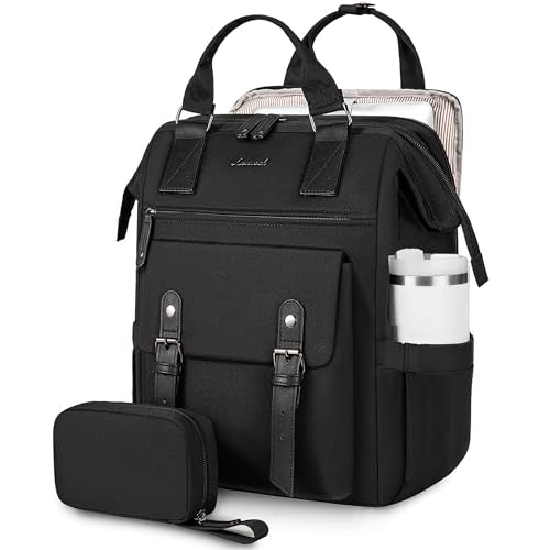 LOVEVOOK Laptop Backpack, Travel Bag with 17.3 inch Laptop Compartment, Water Resistant Teacher Nurse Doctor Work Bag, Anti-theft Daypack, Black - color: Black-black, size: 17.3 Inch Upgrade