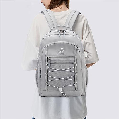 Lanola Travel Business Study Water Resistant Casual Backpack Lightweight Student School bag for Men Women - Gray - color: Grey