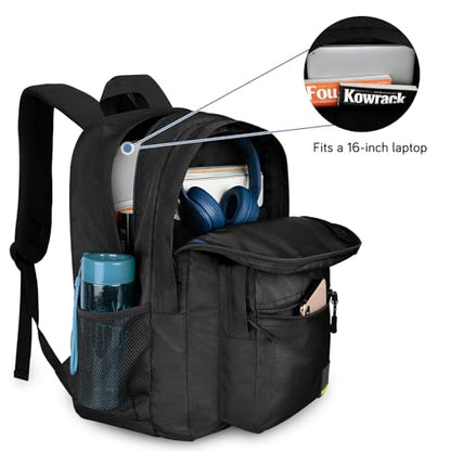 Goloni Lightweight Laptop Backpack 1.1Lbs, 26L Wear-Resistant Water Resistant Backpack with Laptop Compartment for Men Women - color: Black