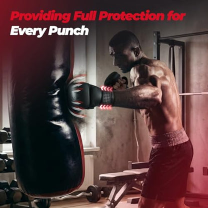 LIBERLUPUS MMA Gloves for Men – Punching Bag Gloves for Men, Open Palm Training Gloves for MMA Sparring, Kickboxing, Muay Thai, Youth Self-Defense, Durable Synthetic Leather with Wrist Support - size: Large-X-Large