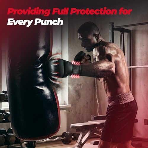 LIBERLUPUS MMA Gloves for Men – Punching Bag Gloves for Men, Open Palm Training Gloves for MMA Sparring, Kickboxing, Muay Thai, Youth Self-Defense, Durable Synthetic Leather with Wrist Support - size: Small-Medium