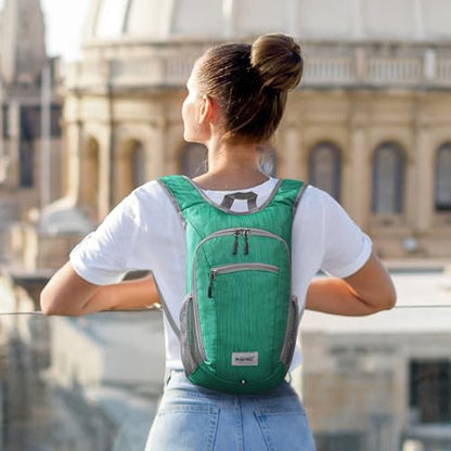 G4Free 10L/15L Hiking Backpack Lightweight Packable Hiking Daypack Small Travel Outdoor Foldable Shoulder Bag - color: Green, size: 10L