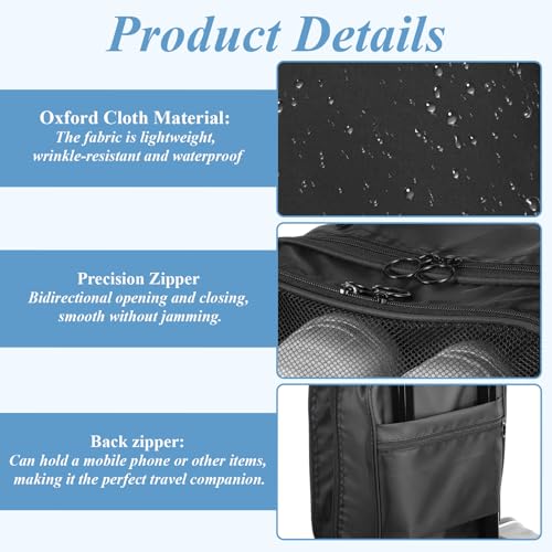 4 Pack Shoe Bags for Travel Holds 3 Pair of Shoes, Portable Shoes Storage Bag Organizer with Handle, Travel Luggage Shoe Organizer for Women Men Teenager Daily Use Storage Pouch (Black)