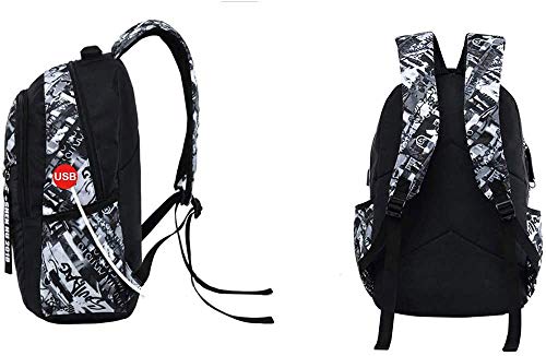 Asge School Backpack for Boys Print Backpack Teenagers Nylon Large School Bag Outdoor Reflective Daypack - color: Camouflage