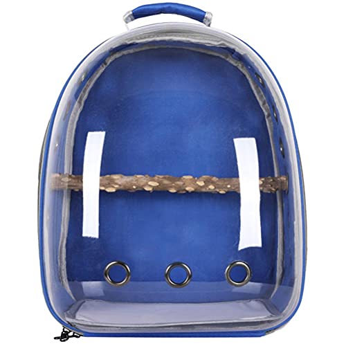 HEITIGN Bird Carrier Backpack Cage Transparent Parrot Carrier 1 Stick Wooden Standing Perch 12 Holes Ventilate Transparent Space Capsule Carrier Portable Bird Small Animal Travel