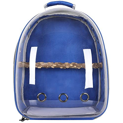 HEITIGN Bird Carrier Backpack Cage Transparent Parrot Carrier 1 Stick Wooden Standing Perch 12 Holes Ventilate Transparent Space Capsule Carrier Portable Bird Small Animal Travel