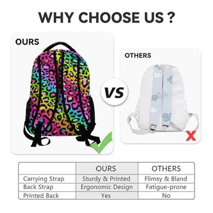 School Backpack for Kids - 17 Inch Tiger Backpack with Adjustable Straps - Cartoon Leopard Print Large Capacity Bookbag for Elementary - color: Color2-1
