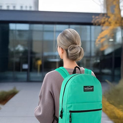 Trail maker Classic 17 inch Backpacks with Adjustable Padded Straps | School Backpacks for Girls, Boys (Aqua) - color: Aqua