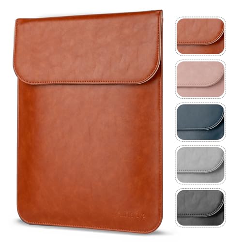 Allinside 15-16 inch Laptop Sleeve Case Compatible with MacBook Pro 16 2021-2026/MacBook Pro 15 2016–2019, Waterproof PU Leather Laptop Sleeve Bag Protective Vertical Case Cover, Brown - color: Brown, size: 15.6 in for Macbook Pro15/Pro 16