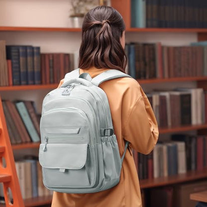 Aesthetic Daypack Backpack, Water-Resistant 15.6" Laptop Backpack for Women and Men, Featuring Touch-Fastener and Anti-Theft Pockets (Gray) - color: Gray