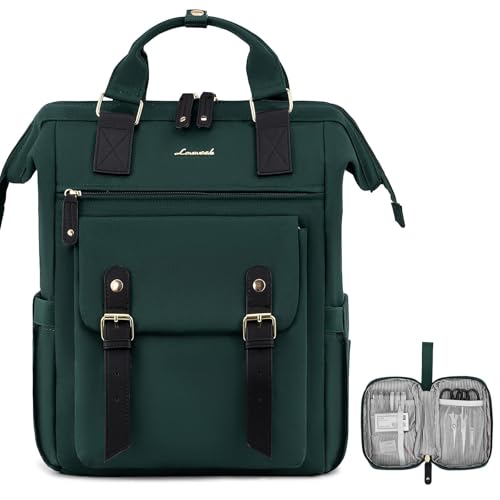 LOVEVOOK Laptop Backpack for Women, Teacher Nurse Bag Work Travel Computer Backpacks Purse,Water Resistant Daypack,Dark Green 15.6in - color: Dark Green, size: 15.6 Inch Standard