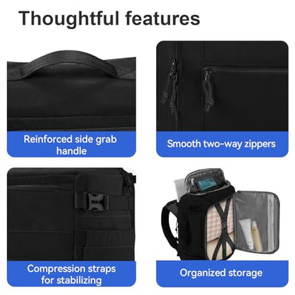 Carry On Travel Backpack Flight Approved Laptop Backpack Business Work Backpack for Women Men Large Capacity Casual Daypack with Wet/Dry Separation Pockets, Black - color: Black, style: B
