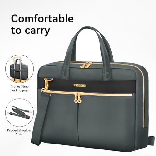 Ferkurn Laptop Bag Case Women Men Computer Bag Compatible with MacBook/HP/LG/Dell, Shoulder Strap Slim Carrying Messenger Briefcase, Grey, 14 Inch - color: Heather Grey, size: 14 inch