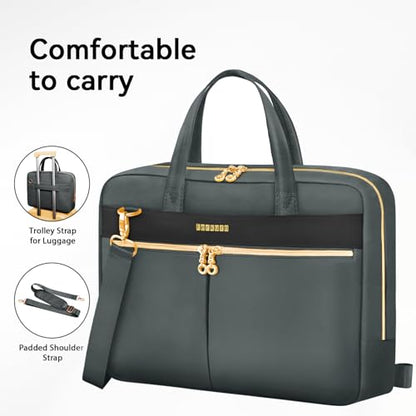 Ferkurn Laptop Bag Case Women Men Computer Bag Compatible with MacBook/HP/LG/Dell, Shoulder Strap Slim Carrying Messenger Briefcase, Grey, 15.6-16 Inch - color: Heather Grey, size: 15-15.6 inch