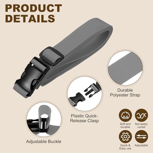 PATIKIL Utility Straps with Quick Release Buckle, (1 Inch x 6 Feet, Gray) (3 Pcs) Adjustable Luggage Polyester Straps Backpack Webbing, Suit for Sleeping Bag/Camping/Hiking - color: Gray, size: 1 Inch x 6 Feet