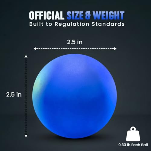 Glow in the Dark Lacrosse Ball | Night Practice & Training Equipment for All Ages | 2 Pack Official Size & Weight | Lacrosse Gift | LED Sky Blue