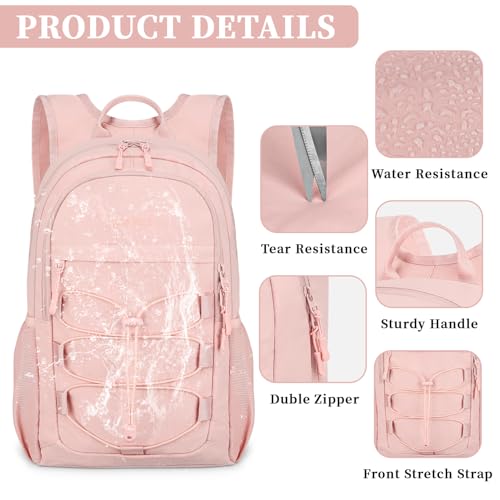 ZOMFELT Hiking Backpack for Women Men, 15L Lightweight Packable Backpack for Trip, Water Resistant Small Travel Backpacks, Foldable daypack for Hiking, Walking, Cycling, Camping, Pink - color: Pink