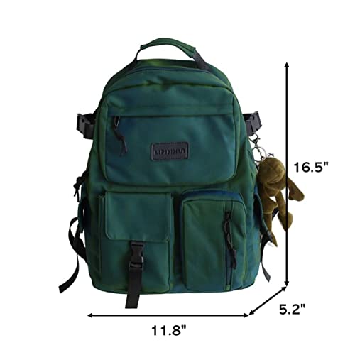 Casual Large Capacity Student Backpacks Cute Backpack for Back To School Traveling Hiking Teens Girls Aesthetic Backpack… (Green) - color: Green