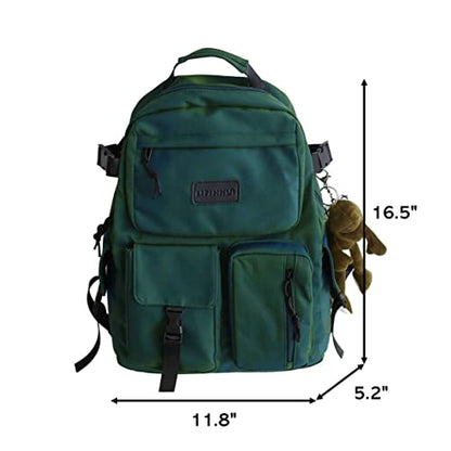 Casual Large Capacity Student Backpacks Cute Backpack for Back To School Traveling Hiking Teens Girls Aesthetic Backpack… (Green) - color: Green