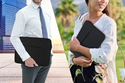 Laptop Sleeve 15 inch, Shockproof Protective Computer Carrying Cover with Front Pocket, Briefcase Laptop Sleeve Bag for 15 inch New MacBook Air, MacBook Pro, HP, Dell, Asus, Black - color: Black, size: 15 inch