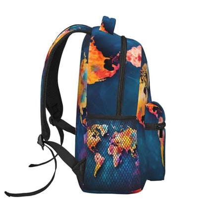 Travel Backpack Abstract World Map Carry on Backpack Lightweight Business 15.6inch Laptop Backpack for Men Women - color: Abstract World Map