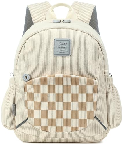 CAMTOP Toddler Backpack for Boys Girls 2-4, 12" H Kids Backpacks for Kindergarten Preschool, Small Bookbag for Daycare Travel (Beige, 12''- Not fit A4 folder) - color: Checkered Brown & White, size: Age 2-4 (12'' H - Not Fit A4 Folder)