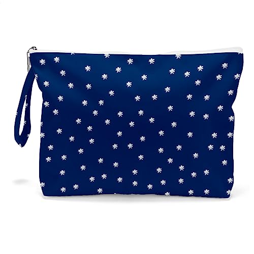 Fokongna Travel Makeup Bag - Zipper Pouch for Women, Sister, Friends - Beach, Pool, Yoga, Gym Clothes, Swimsuit, Diapers - Ocean, Sea, Shells, Starfish - color: Starfish 07