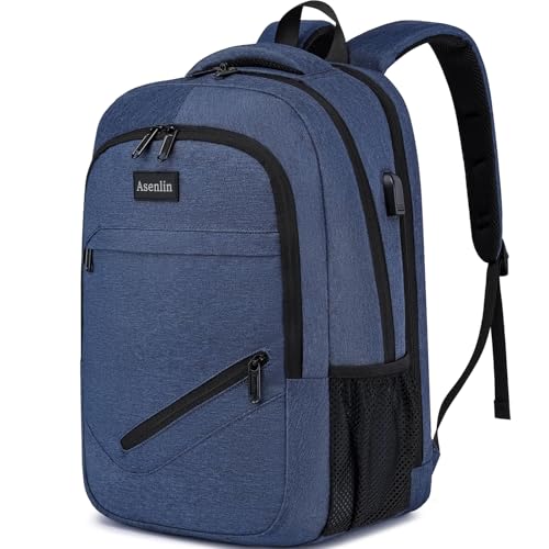 Asenlin Travel Laptop Backpack for Women & Men,Water Resistant Business Slim Sturdy Laptops Backpack with USB Charging Port,Fits 15.6 Inch Notebook College School Computer Bag-Blue - color: Blue-15.6, size: 15.6-inch