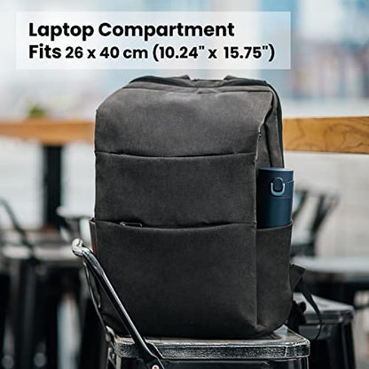 Nordace Nelson Smart Travel Backpack for Men & Women with USB Charging Port, Water Resistant - Everyday Laptop Backpack for Travel & Work - 15.6 Inch (Grey)