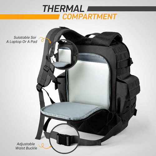 SHARKMOUTH Dad Diaper Bag for Men - Military Baby Backpack with Patches for Hiking Travel Camping Trips - Baby Shower Gifts Black - color: Black
