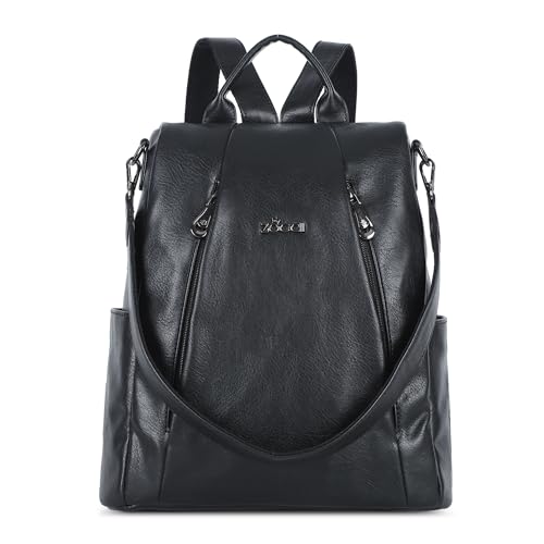 ZOCAI Backpack Purse for Women Medium Anti-Theft Backpacks Purses Design Leather Shoulder Bags with Removable Strap - color: 2-classic Black