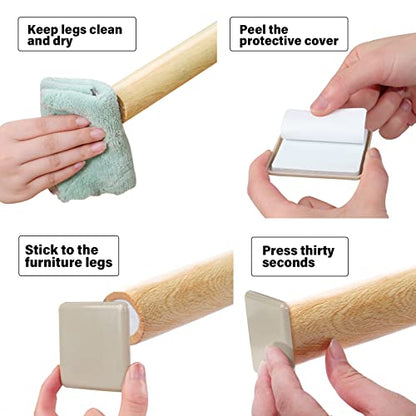 2.5 Inch Self-Stick Furniture Sliders, 16 PCS Square Furniture Sliders for Carpet, Self-Adhesive Chair Sliders, Carpet Sliders - Protect Carpet & Move Furniture Easily. - size: 2 1/2 inch (square)