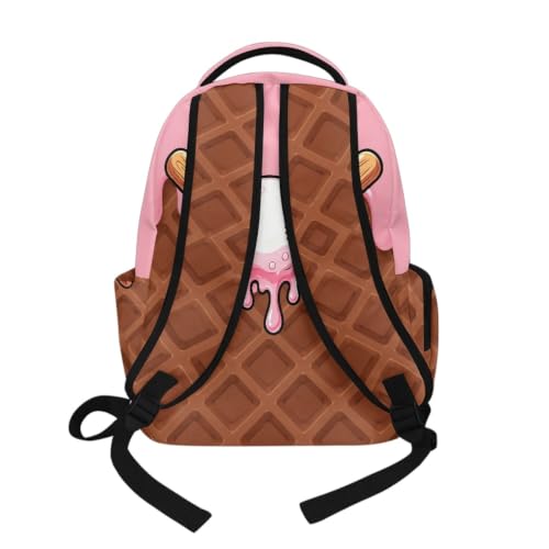 Suobstales Baseball Ice Cream Drip Print Kids Backpack for Girls Boys, Large Capacity Lightweight Bookbag Students School Bag Rucksack Travel Daypack for Kindergarten Preschool Elementary - color: Baseball Ice Cream Drip 4