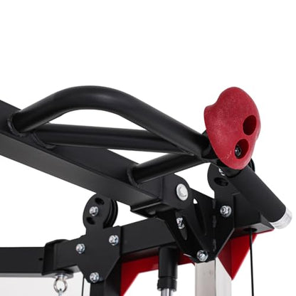 Altas Strength Folding Home Gym Smith Machine with Pulley System Gym Squat Rack Weight Bar Upper Body Strength Training Leg Developer Commercial Fitness Equipment Included Accessories 3107