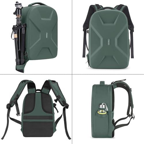 MOSISO Camera Backpack, DSLR/SLR/Mirrorless Photography Camera Bag 15-16 inch Waterproof Hardshell Case with Tripod Holder&Laptop Compartment Compatible with Canon/Nikon/Sony, Emerald Green - color: Emerald Green