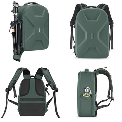 MOSISO Camera Backpack, DSLR/SLR/Mirrorless Photography Camera Bag 15-16 inch Waterproof Hardshell Case with Tripod Holder&Laptop Compartment Compatible with Canon/Nikon/Sony, Emerald Green - color: Emerald Green