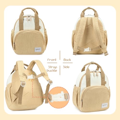 Bluboon Toddler Backpack for Girls Boys 2-4 Cute 12" Preschool Kindergarten Backpacks Kids Daycare Bags School Travel (Brown-White, Age 2-4 (12" H not Fit A4 Folder)) - color: Brown-white, size: Age 2-4 (12" H not Fit A4 Folder)