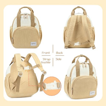 Bluboon Toddler Backpack for Girls Boys 2-4 Cute 12" Preschool Kindergarten Backpacks Kids Daycare Bags School Travel (Brown-White, Age 2-4 (12" H not Fit A4 Folder)) - color: Brown-white, size: Age 2-4 (12" H not Fit A4 Folder)