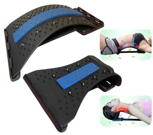 2-in-1 Neck & Back Stretcher for Cervical and Lumbar Support, Adjustable Spinal Stretch Device for Posture, Back Relaxation & Daily Neck Support