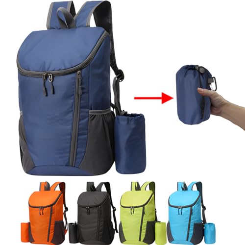 Portable Foldable Backpack Folding Mountaineering Bag, Ultralight Outdoor Cycling Rucksack, Travel Hiking Knapsack (Grey) - color: Grey