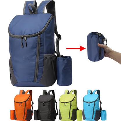 Portable Foldable Backpack Folding Mountaineering Bag, Ultralight Outdoor Cycling Rucksack, Travel Hiking Knapsack (Dark Blue) - color: Dark Blue