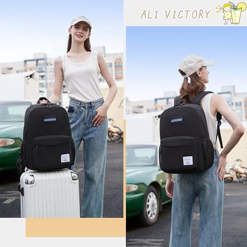 Backpack for Women Men 17 Inch Laptop Back Pack Large College Bookbag Kids Elementary Middle High School Bag for Girls Boys Teens Students Lightweight Travel Work Backpacks Casual Daypack Black - color: Black
