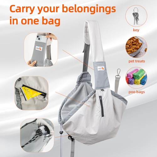 Dog Carrier Sling, Dog Carriers for Small Dogs Up to 20lbs, Grey - color: Grey