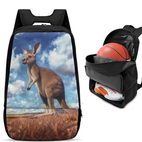 Basketball Backpack With Separate Ball Compartment And Shoes Fit Basketball Volleyball Football - color: Kangaroo